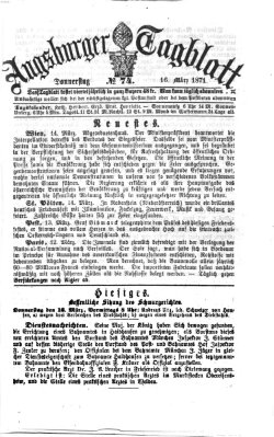 Augsburger Tagblatt Donnerstag 16. März 1871