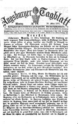 Augsburger Tagblatt Montag 20. März 1871