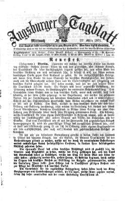 Augsburger Tagblatt Mittwoch 22. März 1871