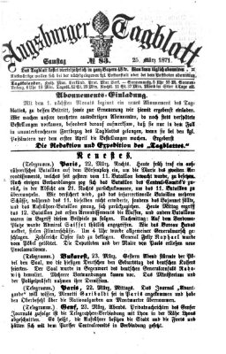 Augsburger Tagblatt Samstag 25. März 1871