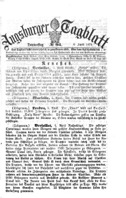 Augsburger Tagblatt Donnerstag 6. April 1871