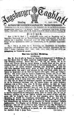 Augsburger Tagblatt Dienstag 11. April 1871