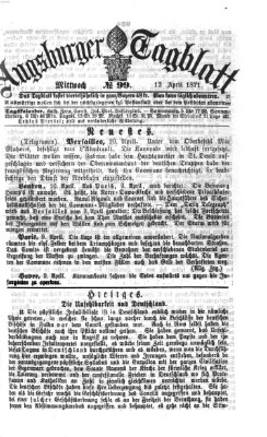 Augsburger Tagblatt Mittwoch 12. April 1871