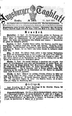 Augsburger Tagblatt Samstag 15. April 1871