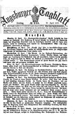 Augsburger Tagblatt Freitag 28. April 1871