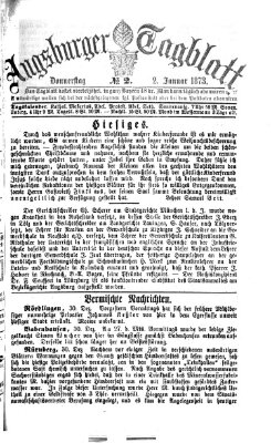 Augsburger Tagblatt Donnerstag 2. Januar 1873