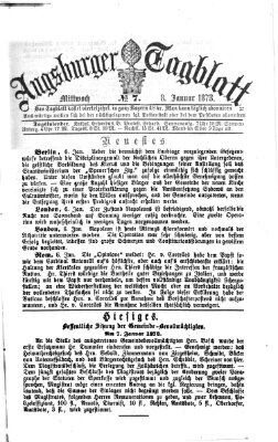 Augsburger Tagblatt Mittwoch 8. Januar 1873