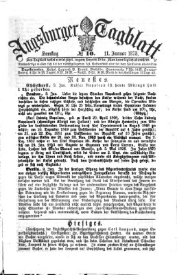 Augsburger Tagblatt Samstag 11. Januar 1873