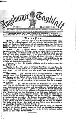 Augsburger Tagblatt Dienstag 14. Januar 1873