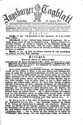 Augsburger Tagblatt Donnerstag 16. Januar 1873