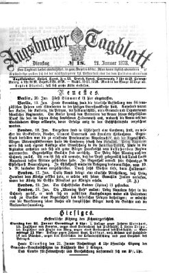 Augsburger Tagblatt Dienstag 21. Januar 1873