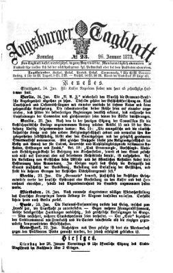 Augsburger Tagblatt Sonntag 26. Januar 1873