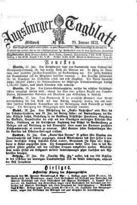 Augsburger Tagblatt Mittwoch 29. Januar 1873