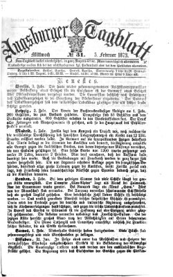 Augsburger Tagblatt Mittwoch 5. Februar 1873