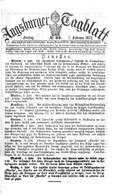 Augsburger Tagblatt Freitag 7. Februar 1873