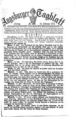 Augsburger Tagblatt Freitag 14. Februar 1873