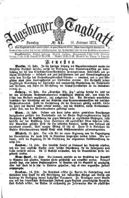 Augsburger Tagblatt Sonntag 16. Februar 1873