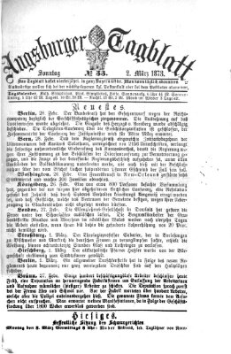 Augsburger Tagblatt Sonntag 2. März 1873