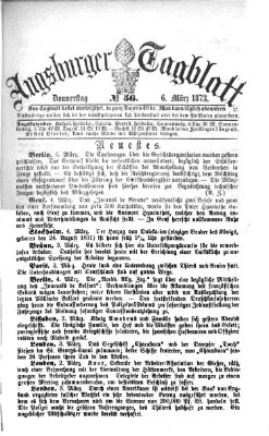 Augsburger Tagblatt Donnerstag 6. März 1873