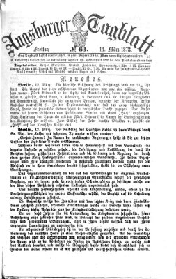 Augsburger Tagblatt Freitag 14. März 1873