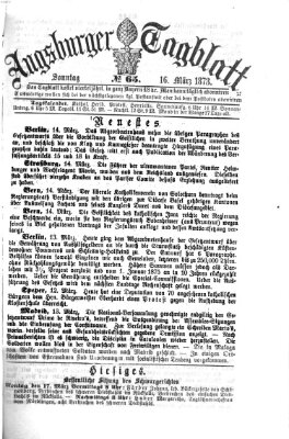 Augsburger Tagblatt Sonntag 16. März 1873