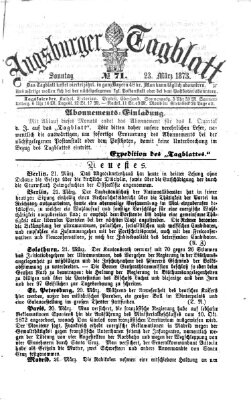 Augsburger Tagblatt Sonntag 23. März 1873