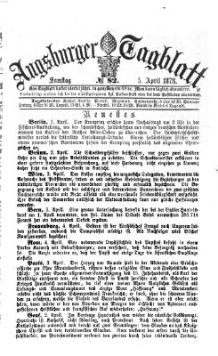 Augsburger Tagblatt Samstag 5. April 1873