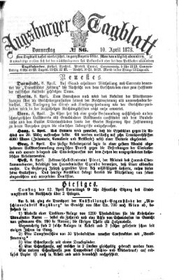 Augsburger Tagblatt Donnerstag 10. April 1873