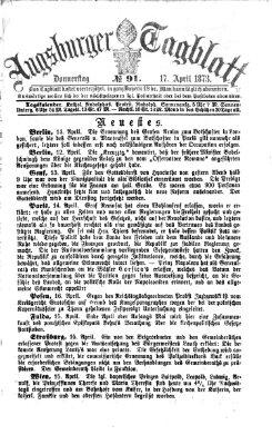 Augsburger Tagblatt Donnerstag 17. April 1873