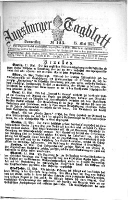 Augsburger Tagblatt Donnerstag 15. Mai 1873