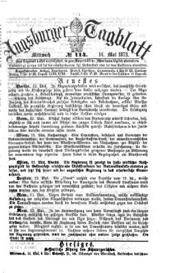 Augsburger Tagblatt Mittwoch 14. Mai 1873