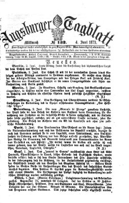 Augsburger Tagblatt Mittwoch 4. Juni 1873