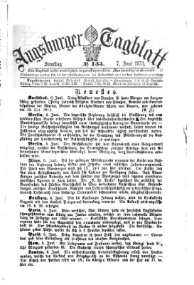 Augsburger Tagblatt Samstag 7. Juni 1873