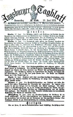 Augsburger Tagblatt Donnerstag 19. Juni 1873