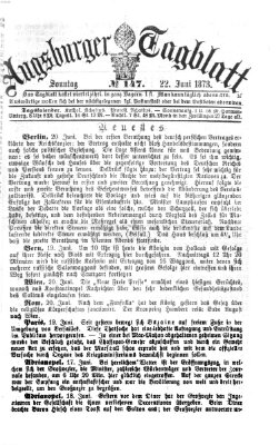 Augsburger Tagblatt Sonntag 22. Juni 1873