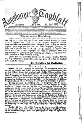 Augsburger Tagblatt Mittwoch 25. Juni 1873