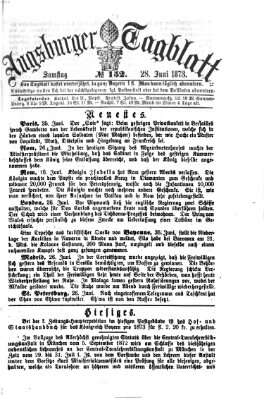 Augsburger Tagblatt Samstag 28. Juni 1873