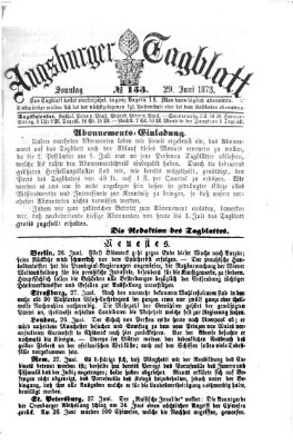 Augsburger Tagblatt Sonntag 29. Juni 1873