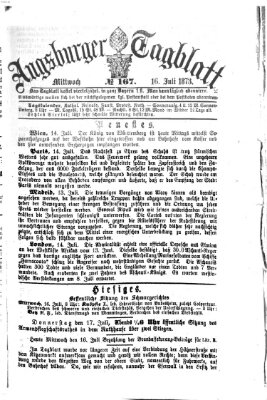 Augsburger Tagblatt Mittwoch 16. Juli 1873