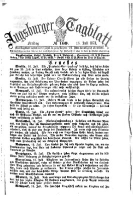 Augsburger Tagblatt Freitag 18. Juli 1873