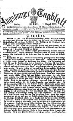 Augsburger Tagblatt Freitag 1. August 1873