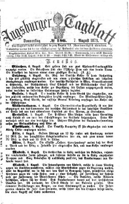 Augsburger Tagblatt Donnerstag 7. August 1873