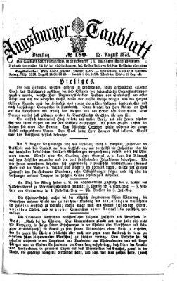 Augsburger Tagblatt Dienstag 12. August 1873