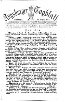 Augsburger Tagblatt Donnerstag 14. August 1873