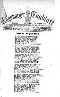 Augsburger Tagblatt Sonntag 24. August 1873