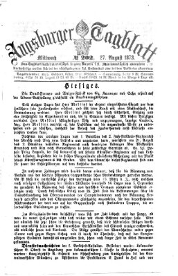 Augsburger Tagblatt Mittwoch 27. August 1873