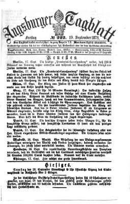 Augsburger Tagblatt Freitag 19. September 1873