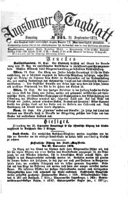 Augsburger Tagblatt Sonntag 21. September 1873