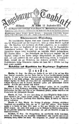 Augsburger Tagblatt Mittwoch 24. September 1873