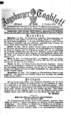 Augsburger Tagblatt Mittwoch 1. Oktober 1873